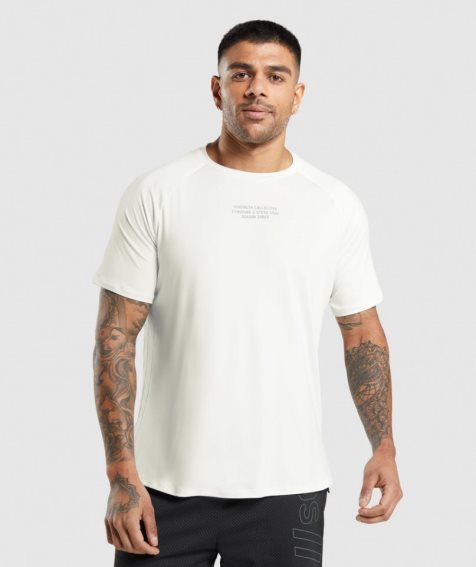 Men's Gymshark Steve Cook T-Shirts White | CA 0DN816